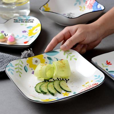BỘ ĐĨA SỨ HỌA TIẾT HOA